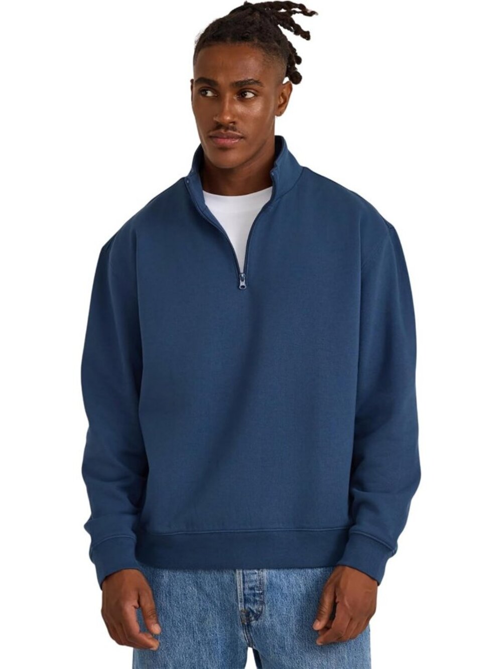 Men's Organic Cotton Weekend Half Zip Sweatshirt - Eco-Friendly, Casual Style